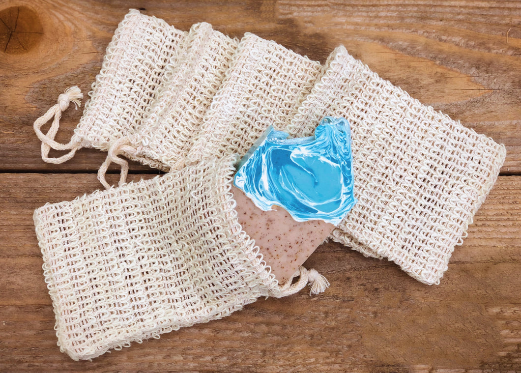 Exfoliating Soap Pouch- natural